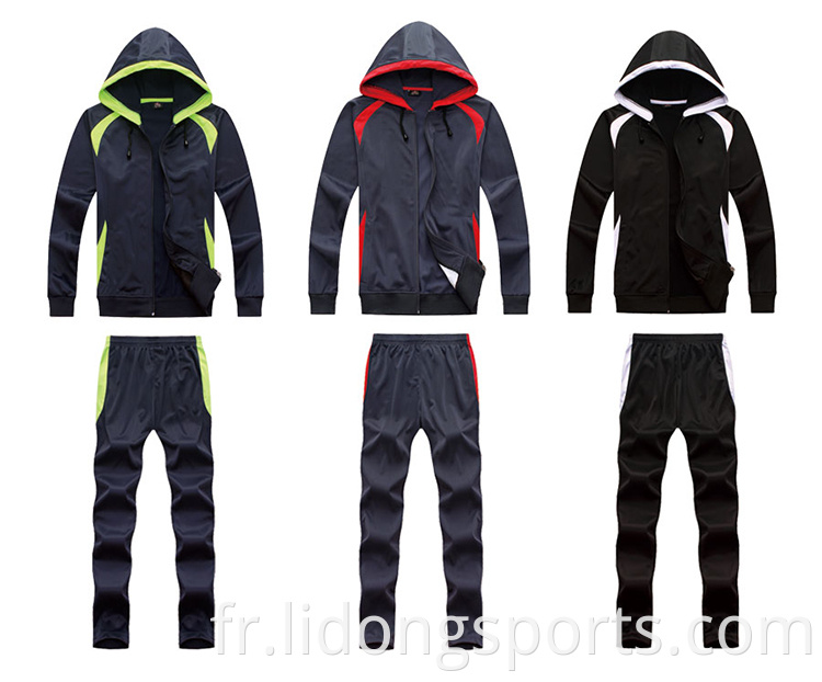 Lidong Men Sport Suit Dernite Design Plain Tracksuit Sportswear Fitness Fitness Polyester Men Sports Vares